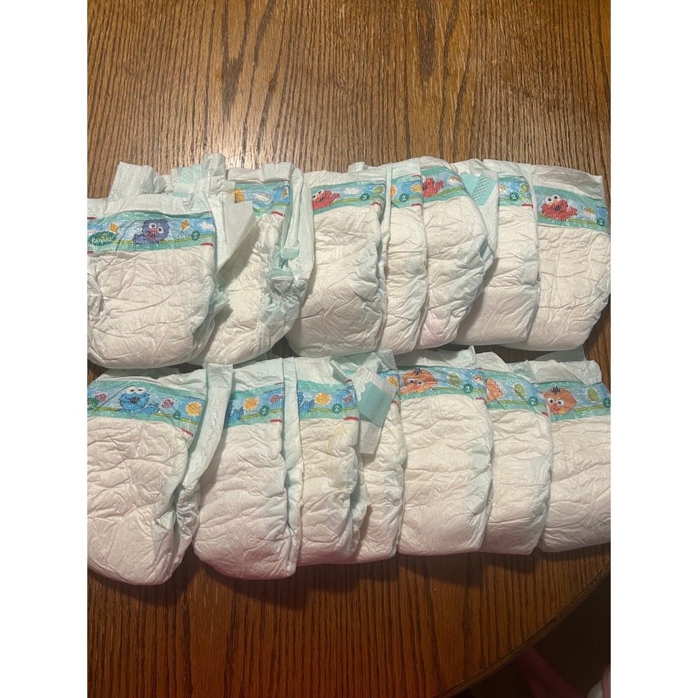 Pampers Baby Dry Size 2 Diapers Sesame Street Elmo Cookie Monster Lot of 14